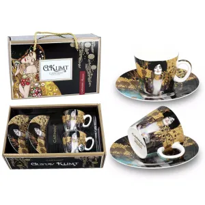 Komplet dwóch filiżanek Carmani 125ml espresso ze spodkami - G. Klimt, Judyta